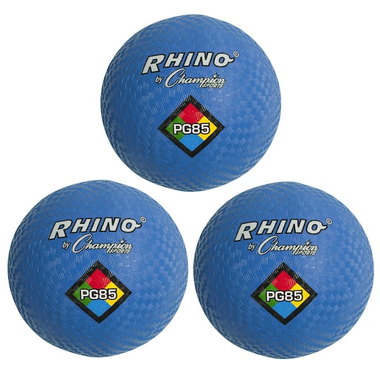 Rhino&#xAE; by Champion Sports 8.5&#x22; Blue Playground Ball, 3 Pack